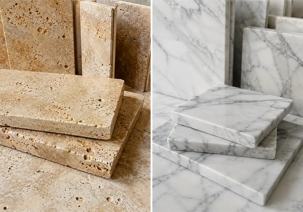 Travertine vs Marble